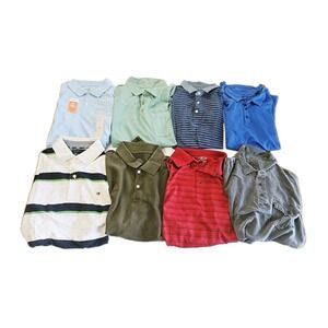 Mens Short Sleeve Polo Style Shirt Lot Of 8 Size M Casual Golf Various Brands